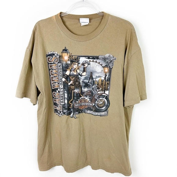 Harley-Davidson Other - Harley Davidson Steampunk era pin-up steampunk girl double sided tee size: XL